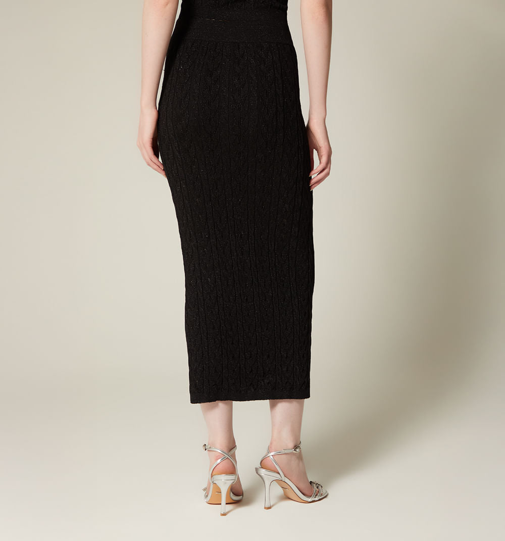 Falda Larga Tejida Con Lurex