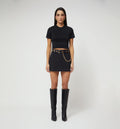 Falda Short Corta Con Cinturon