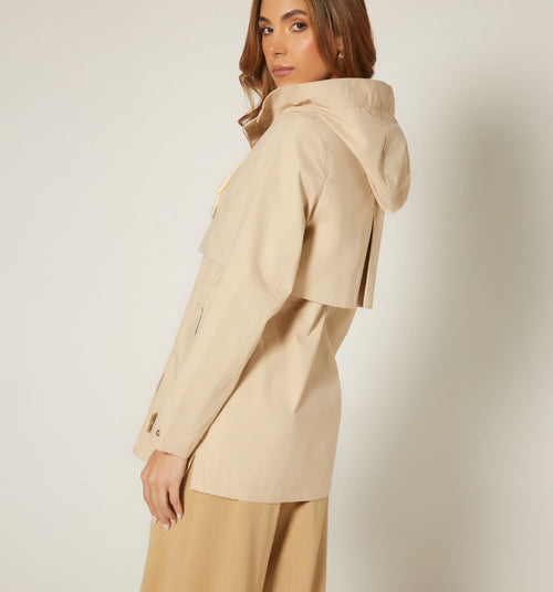 Abrigo Largo Impermeable, Cuello Alto