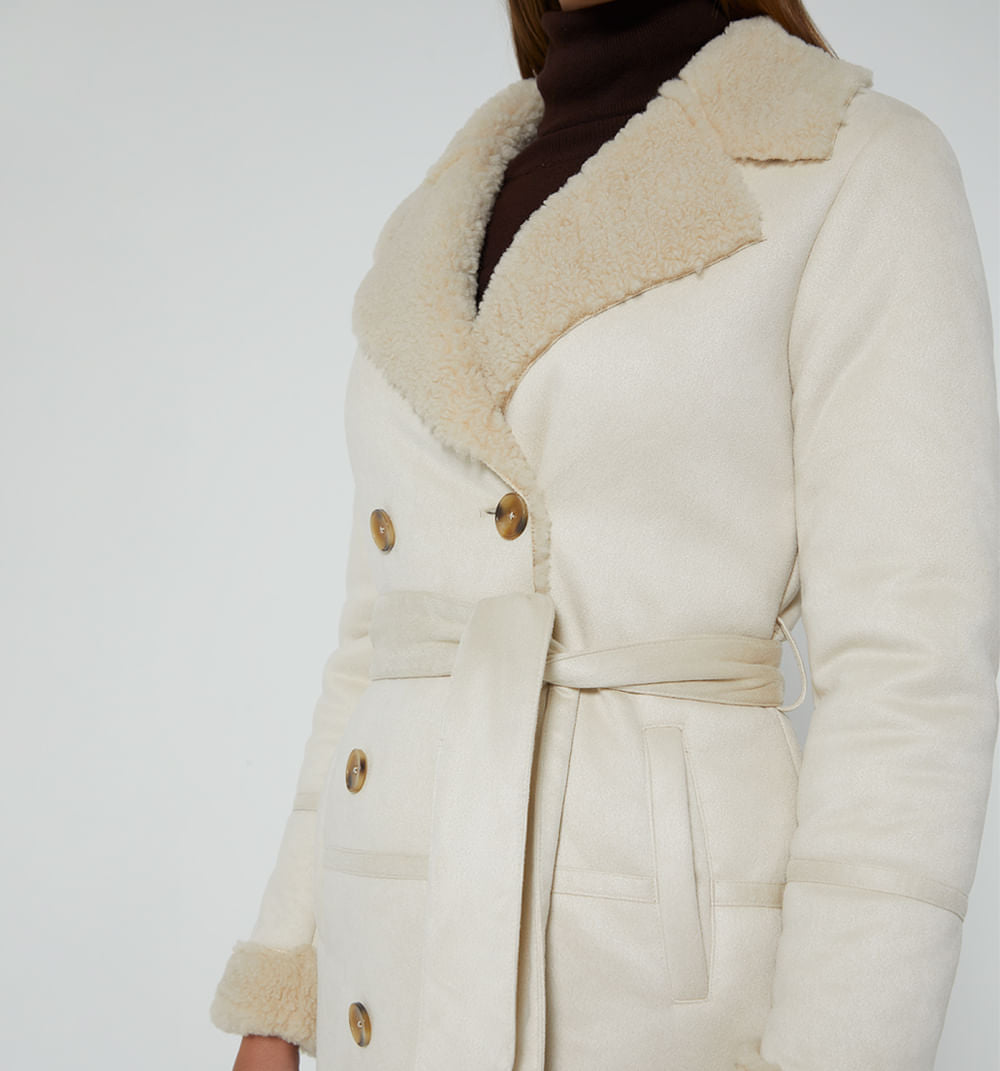 Gaban En Suede Con Interior En Teddy