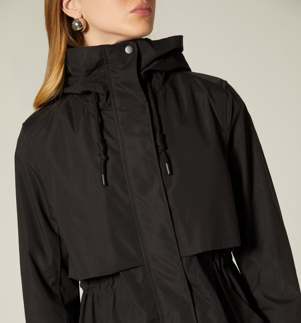 Abrigo Largo Impermeable, Cuello Alto