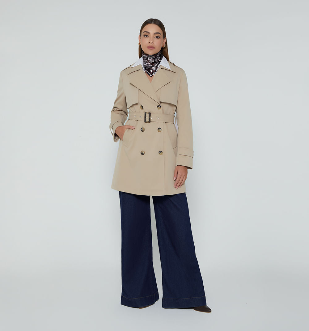 Gabardina Clásica Con Cinturon