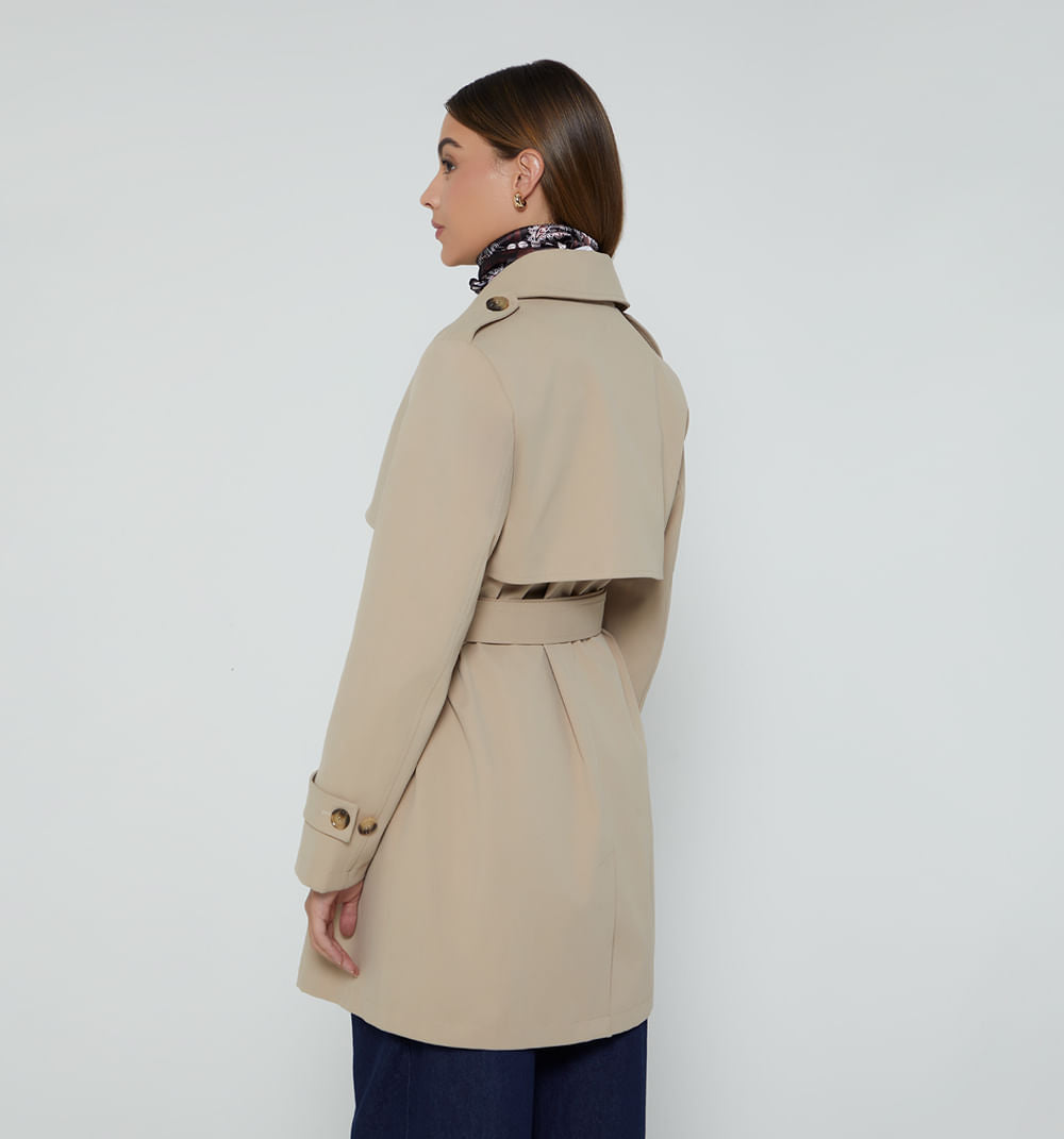 Gabardina Clásica Con Cinturon