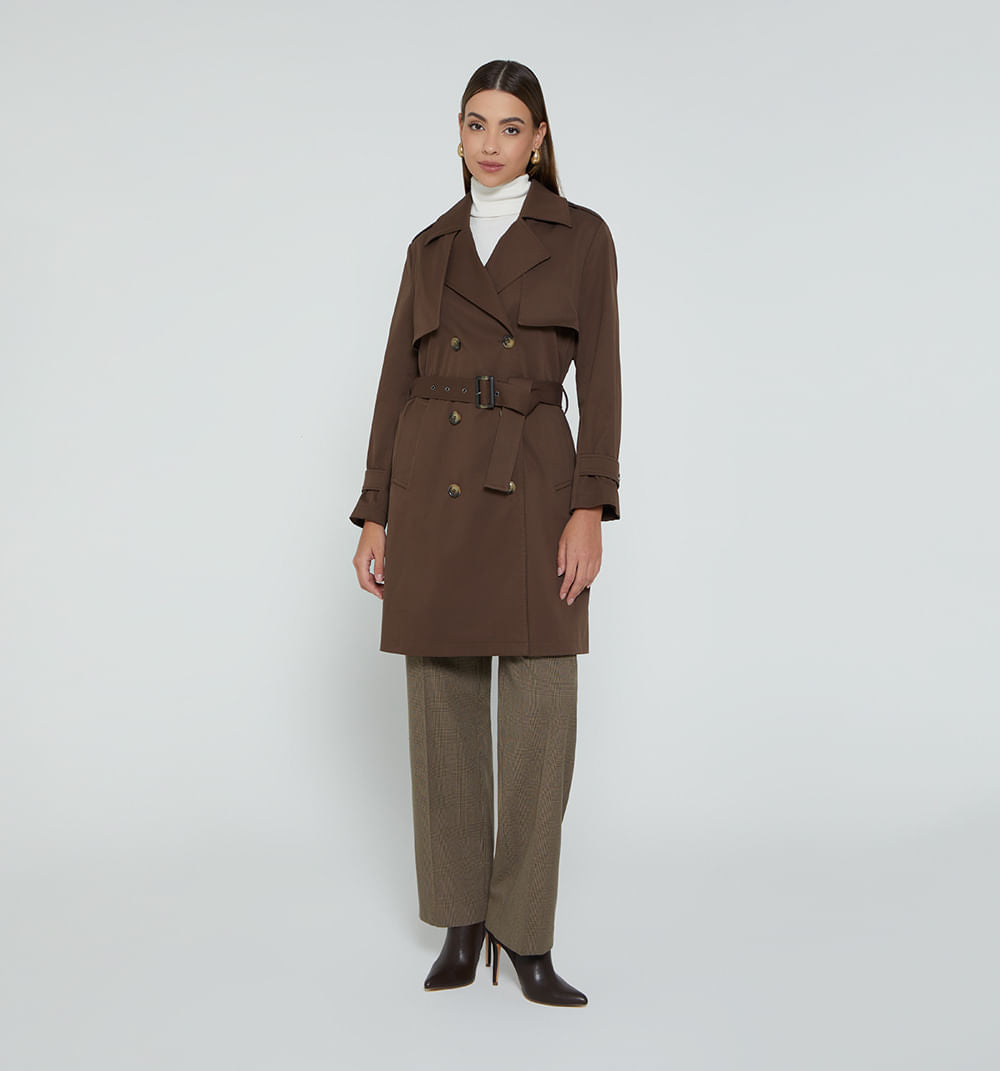Gabardina Clásica Con Cinturon