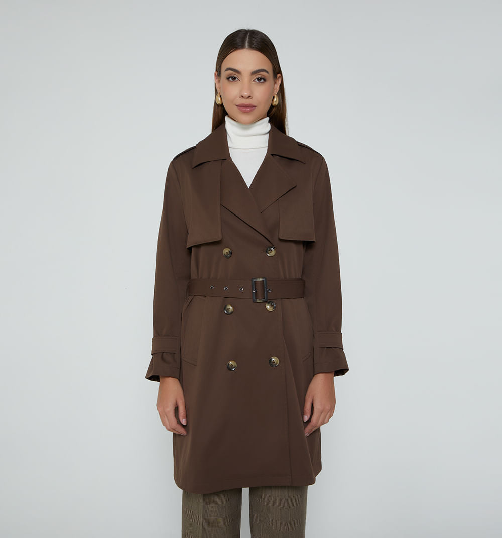 Gabardina Clásica Con Cinturon