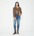 Jean Skinny Tiro Alto Bolsillos Bordados