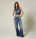 Jean Wide Leg Tiro Medio 5 Bolsillos