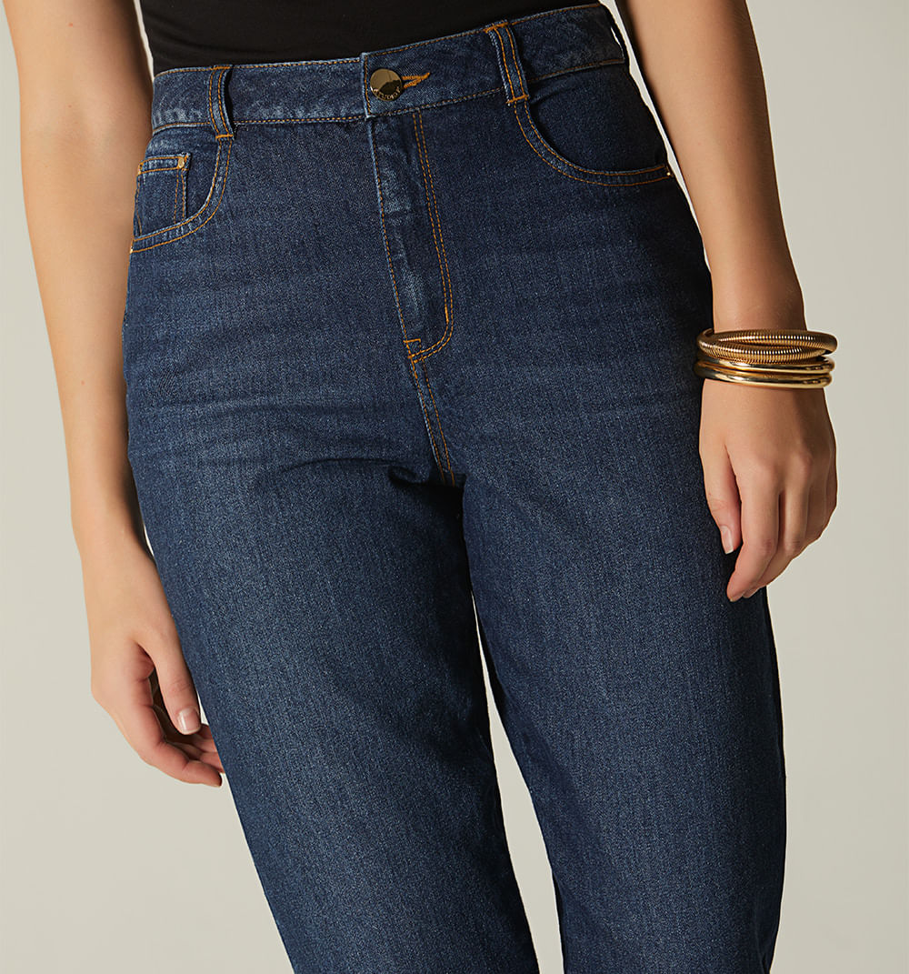 Jean Girlfriend Cropped Con Guardapolvo