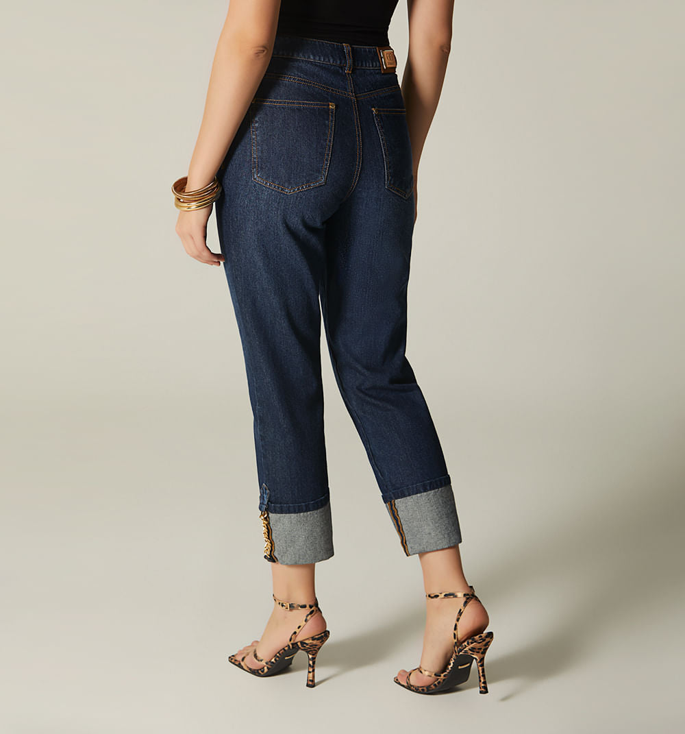 Jean Girlfriend Cropped Con Guardapolvo