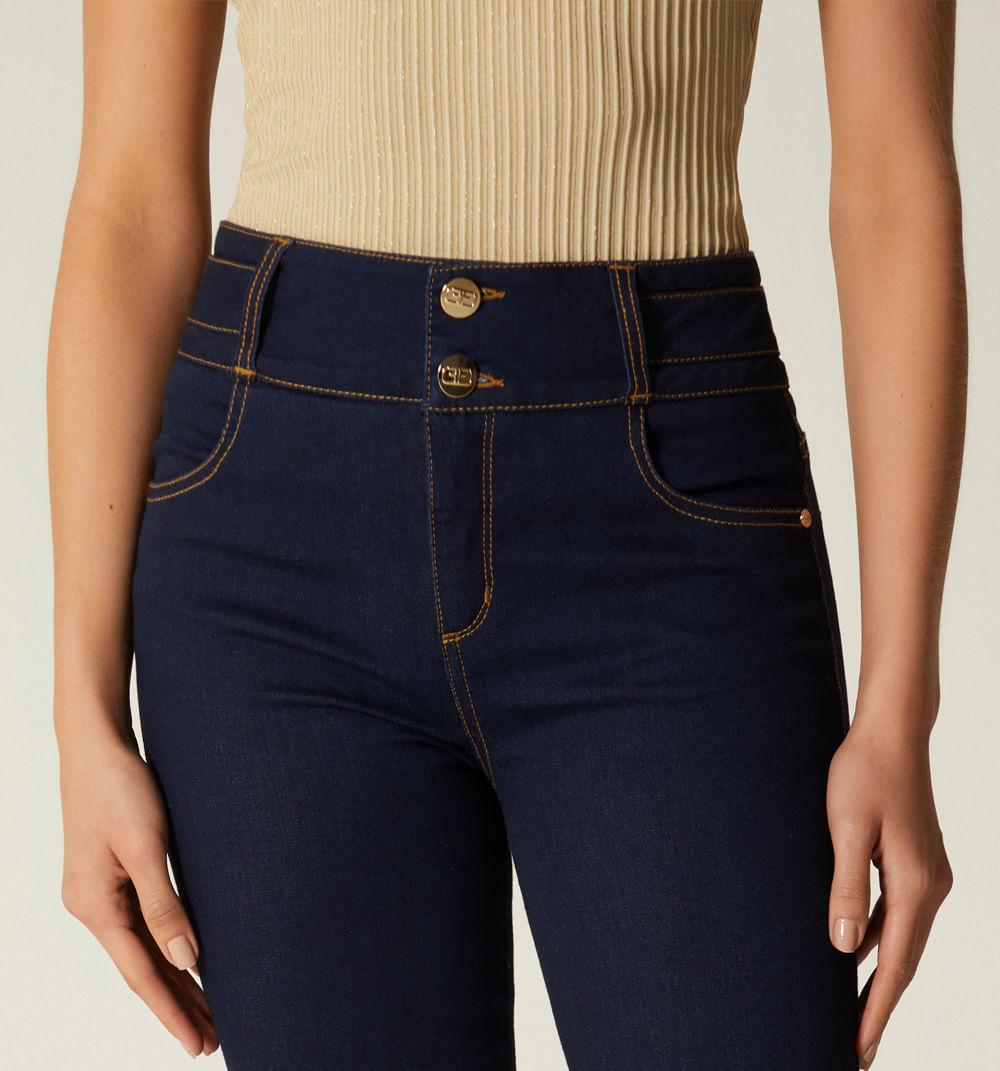 Jean  Skinny Tiro Alto Cinco Bolsillos