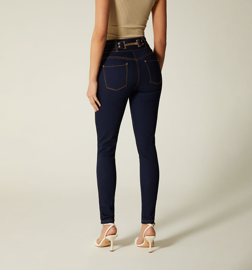 Jean  Skinny Tiro Alto Cinco Bolsillos