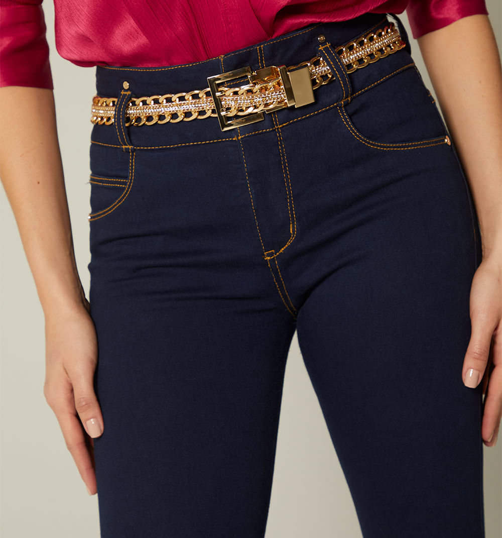 Jeans Ultraslim Tiro Super Alto Cinturon