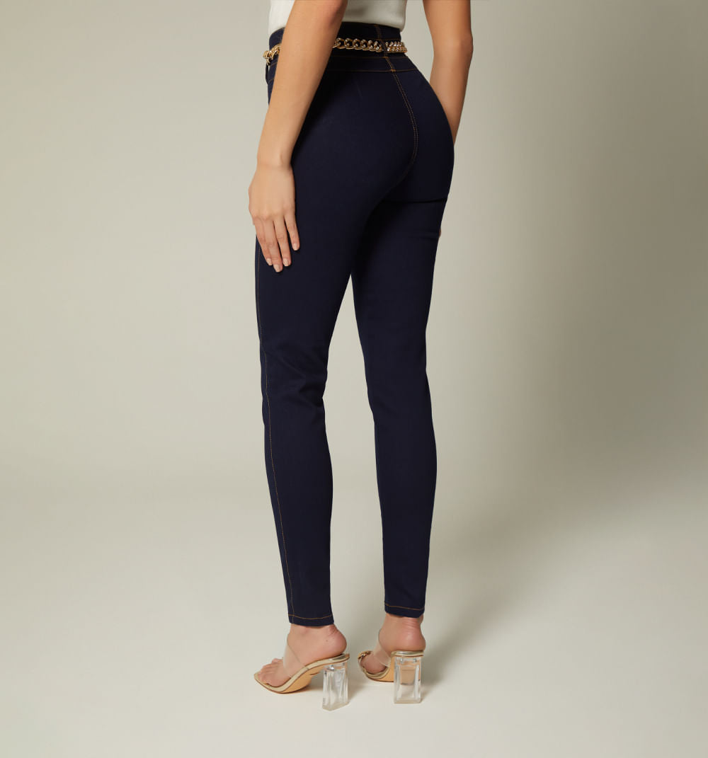 Jean Ultraslim Tiro Alto Con Cadena