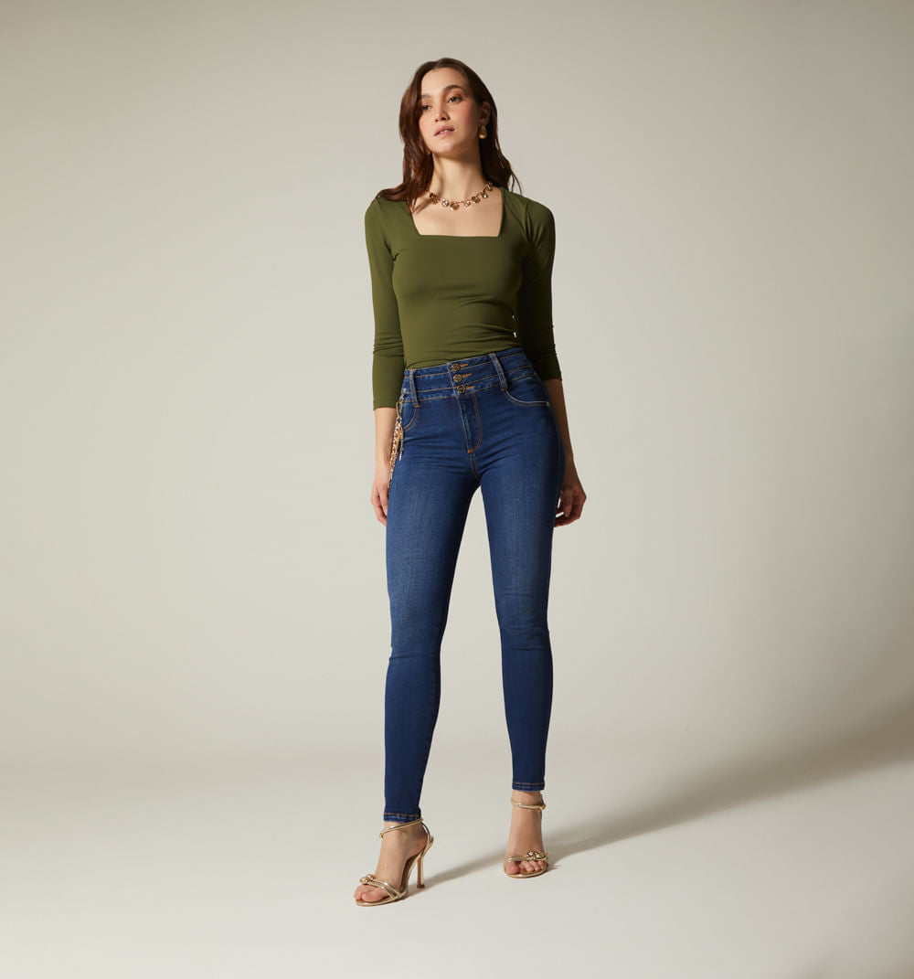 Jean Ultraslim Tiro Alto Borla Cadena