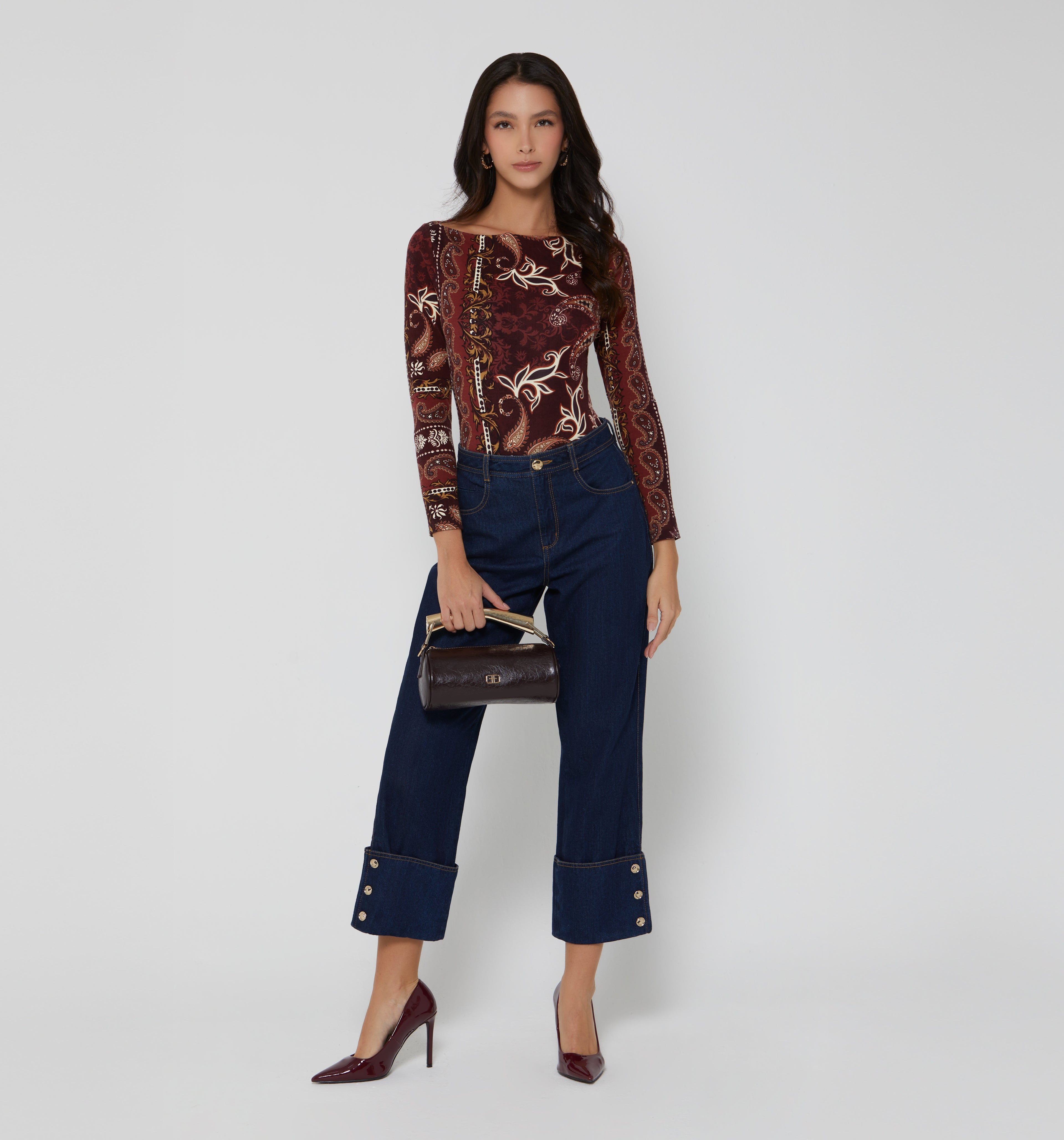 Jean Cropped Con Guardapolvo