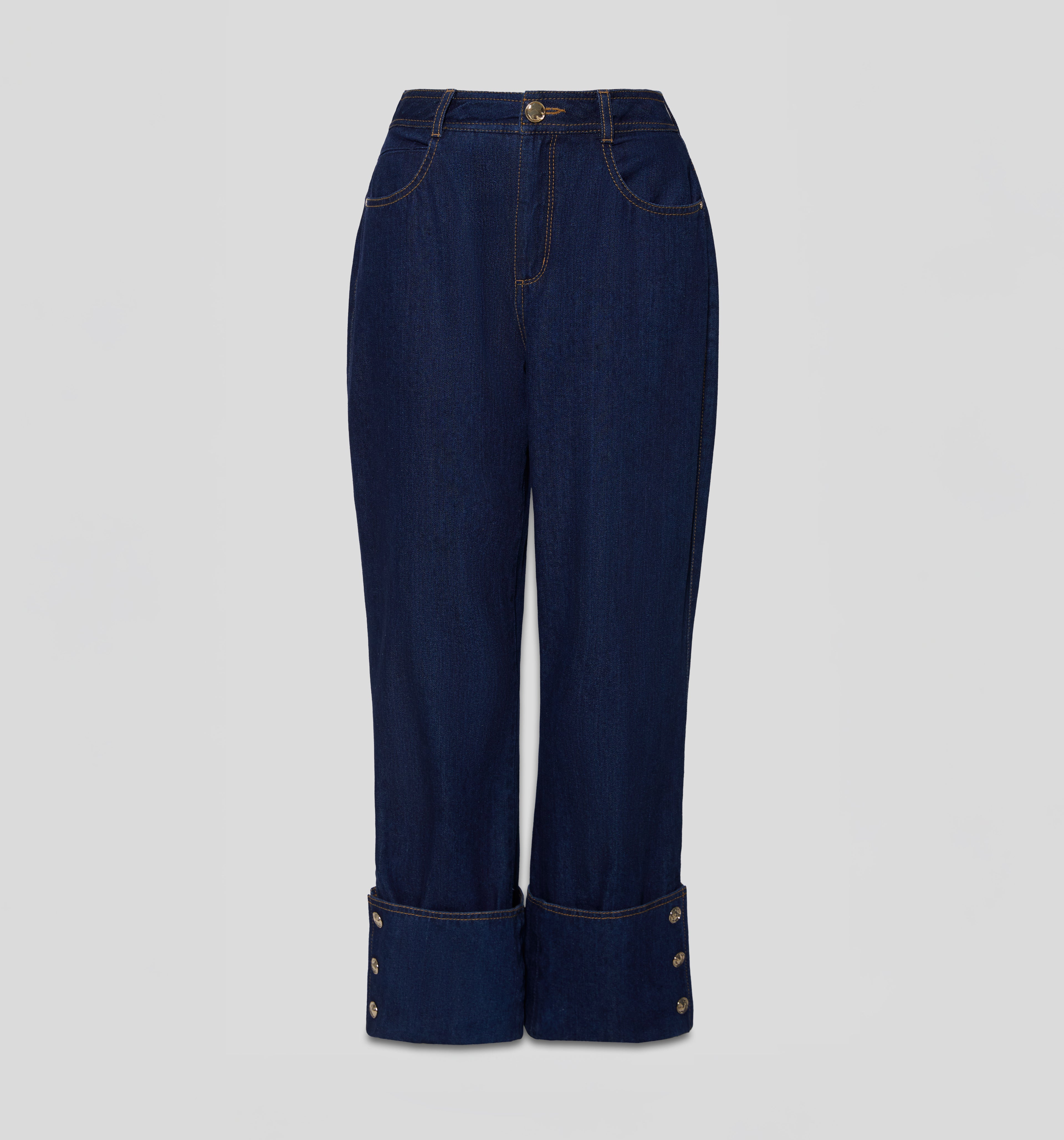 Jean Cropped Con Guardapolvo