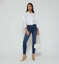 Jean Ultraslim Medio Cortes Y Borla
