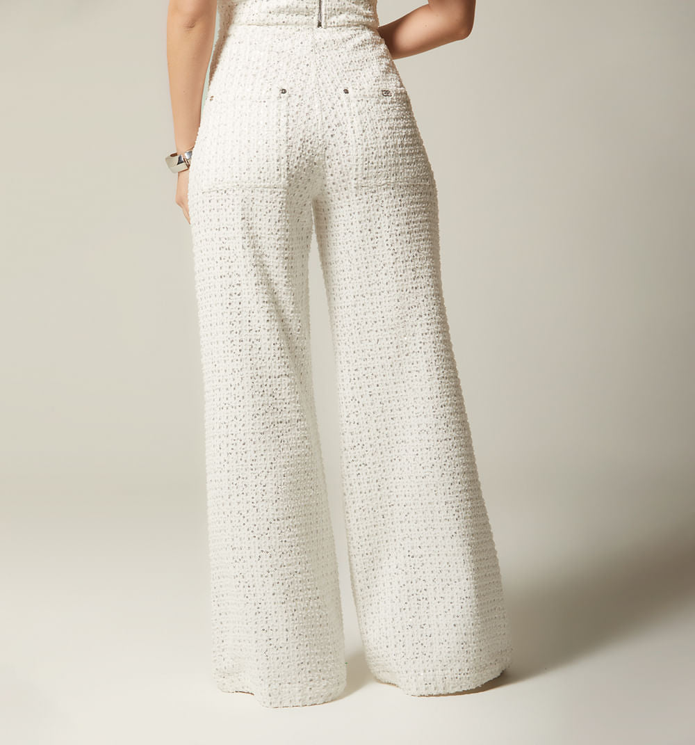 Jean Wide Leg Tiro Alto Con Botones