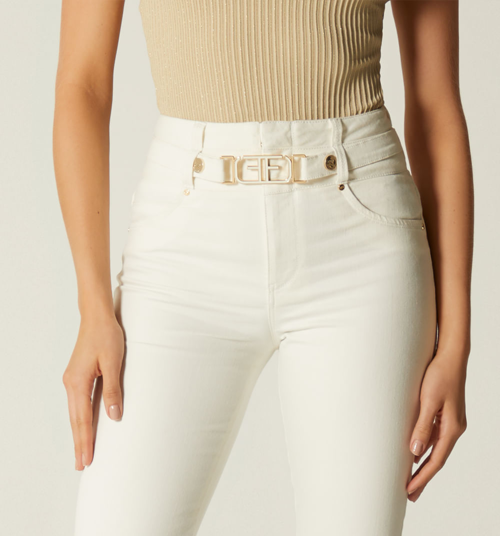 Jeggins Tiro Super Alto Correa En Tela