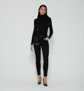 Jean Skinny Tiro Medio 5 Bolsillos Borla