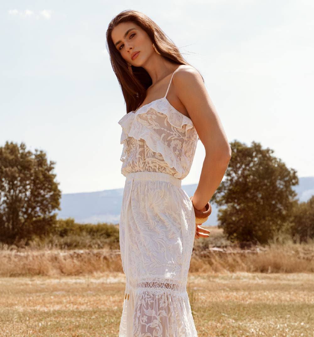 Vestido Largo Con Boleros