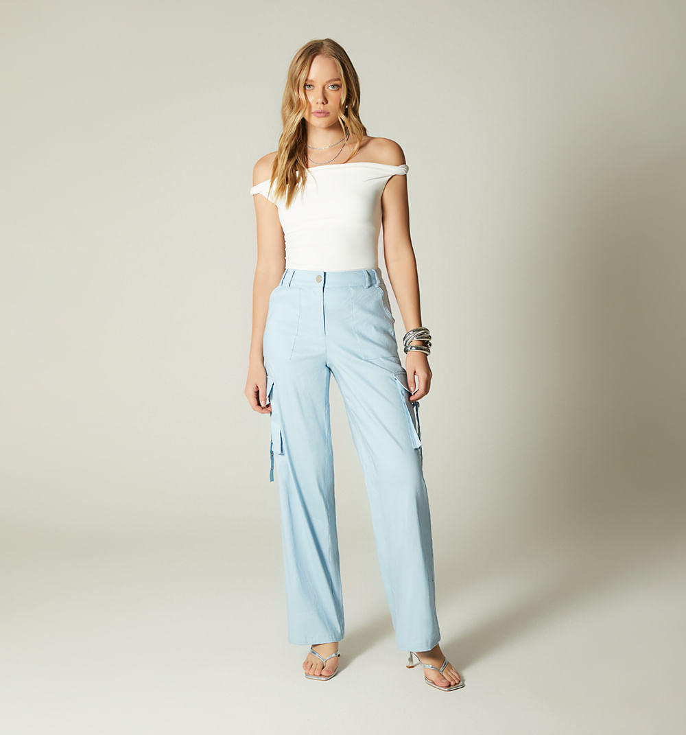Pantalon Tiro Alto Cargo