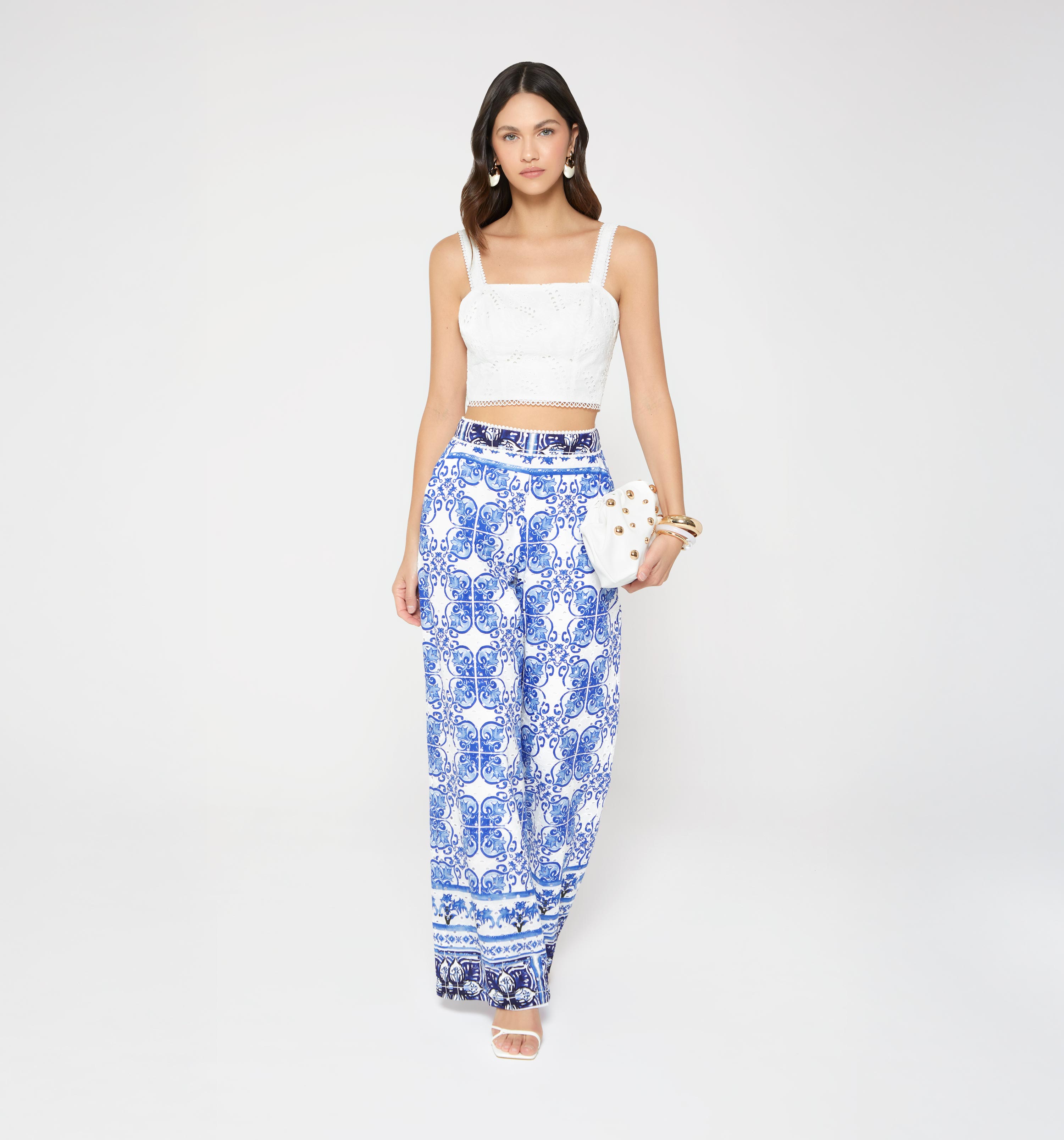 Pantalon Palazzo Tiro Alto