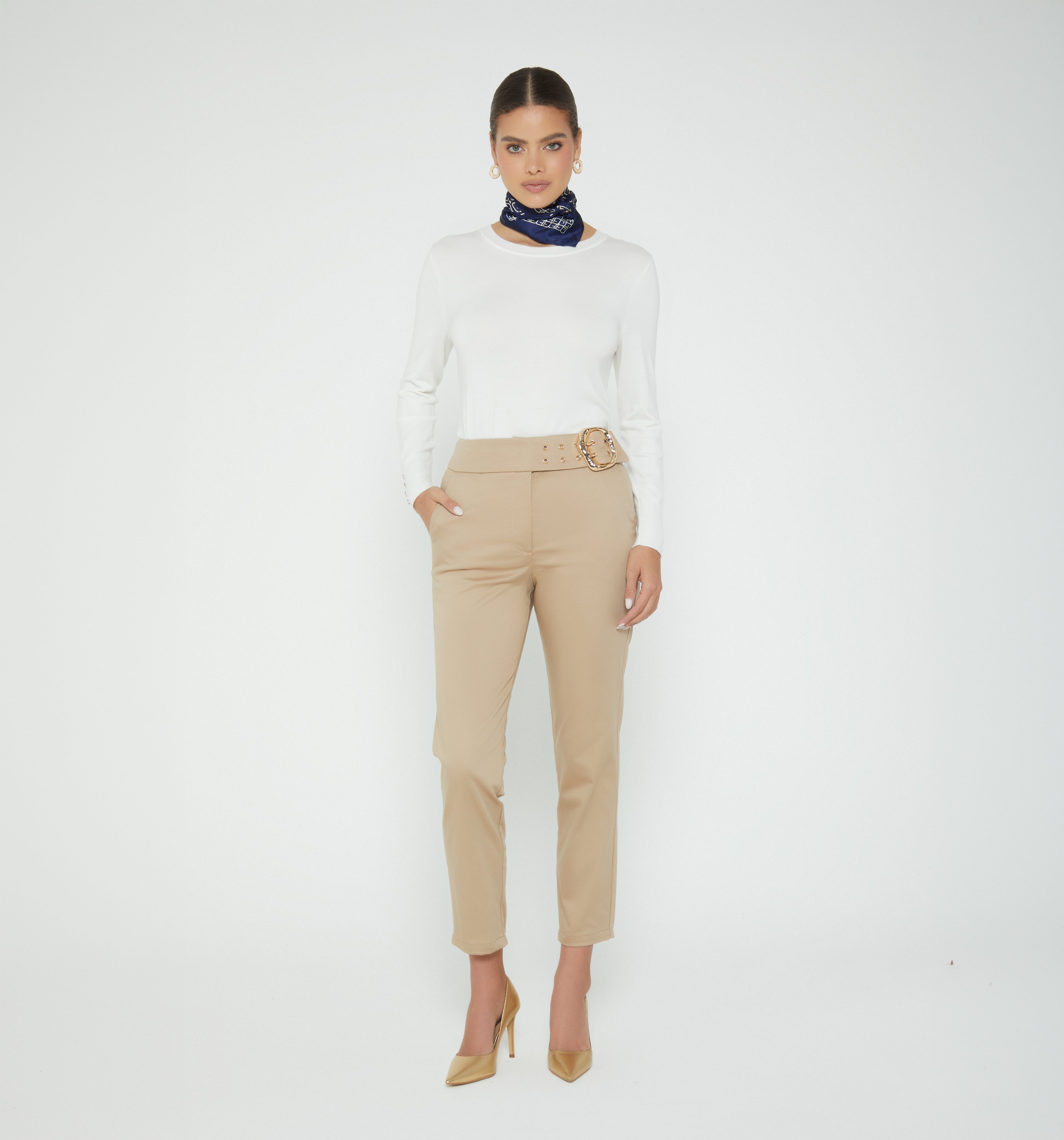 Pantalon Tiro Alto Pretina Ancha S029021