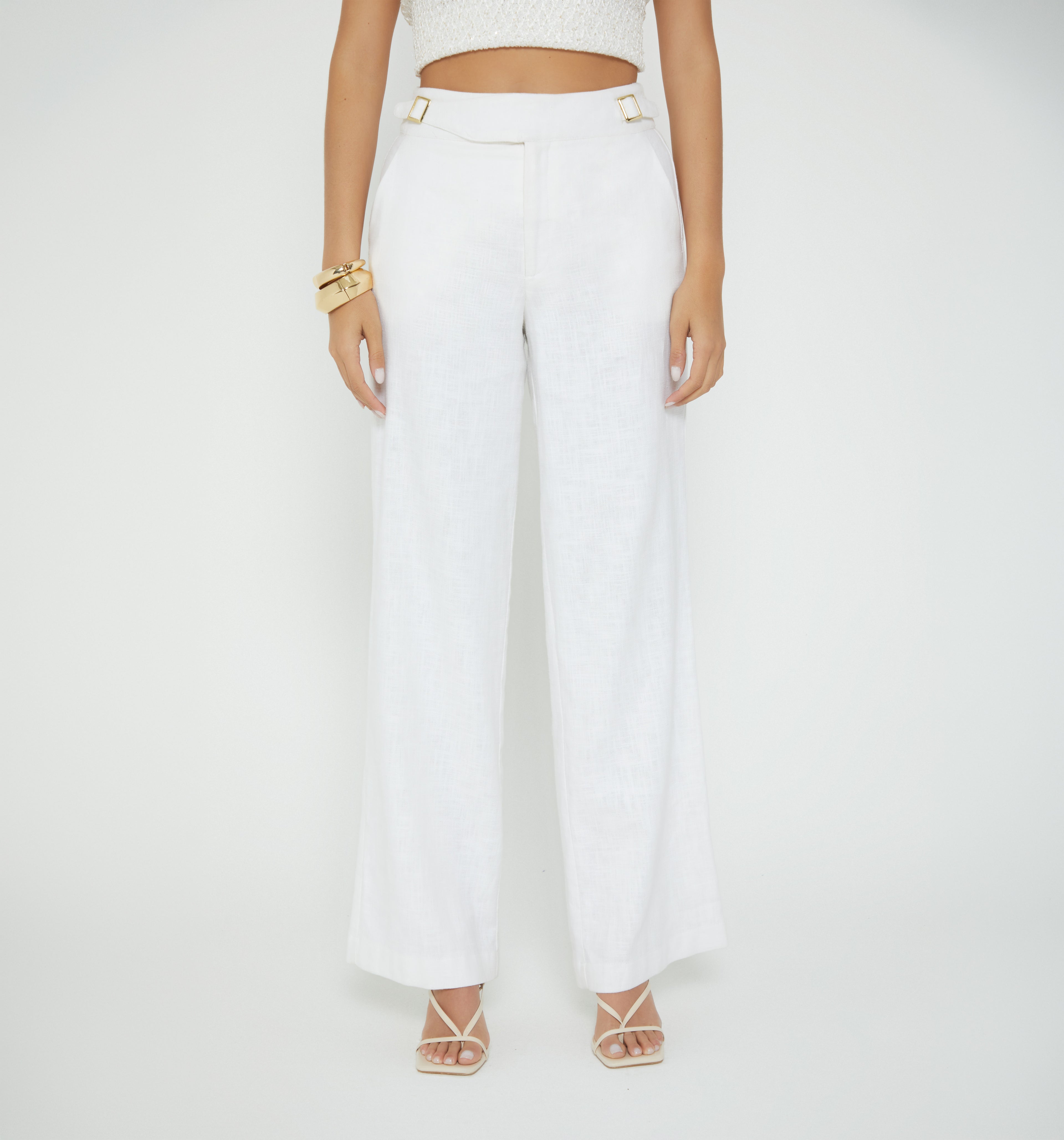 Pantalon Palazo Pretina Ancha Hebilla