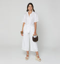 Pantalon Culotte Tiro Alto - Blanco