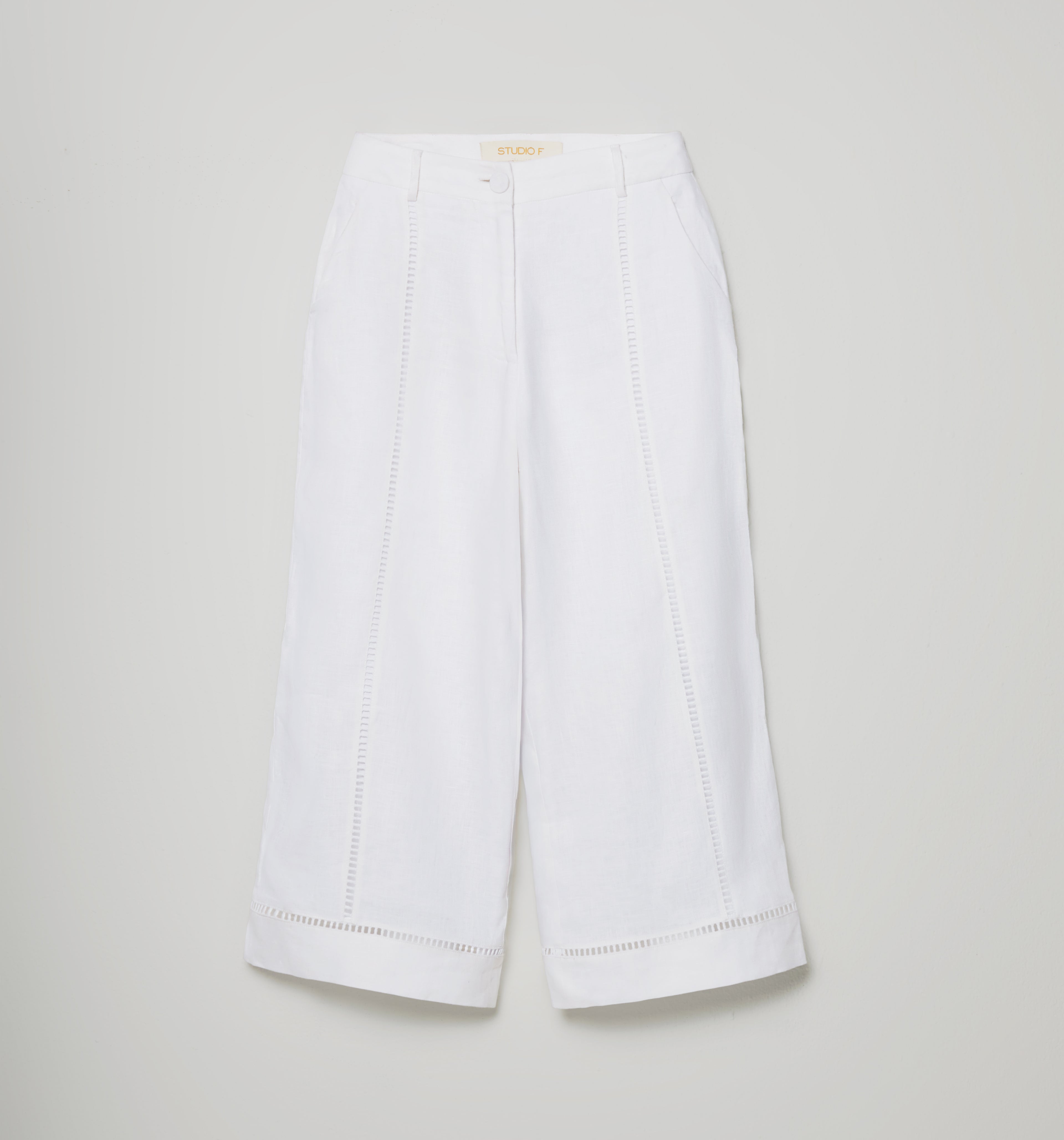 Pantalon Culotte Tiro Alto - Blanco