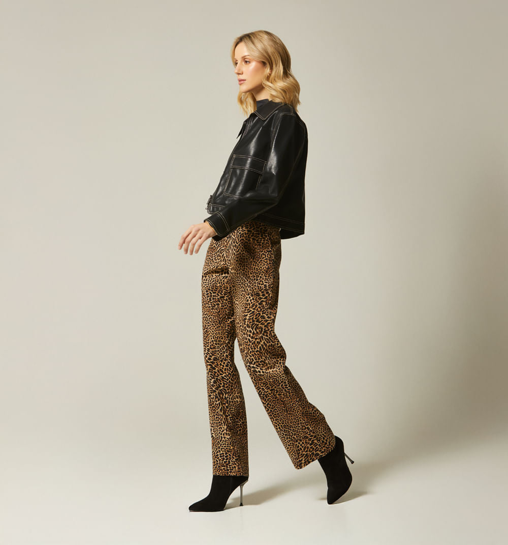 Pantalon Tiro Alto Recto - Caki
