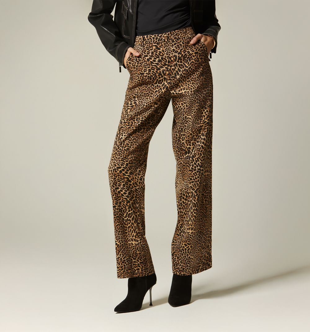 Pantalon Tiro Alto Recto - Caki