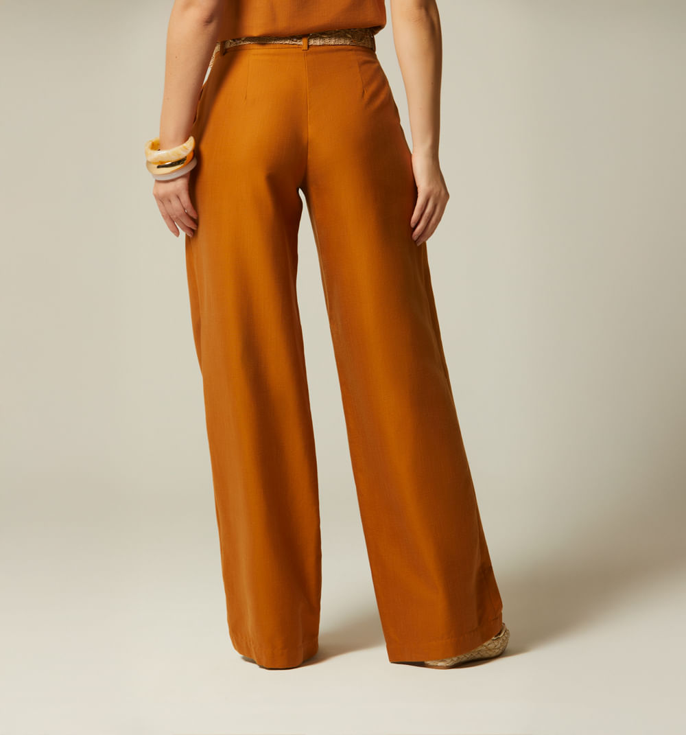 Pantalon Palazo Tiro Alto Con Correa