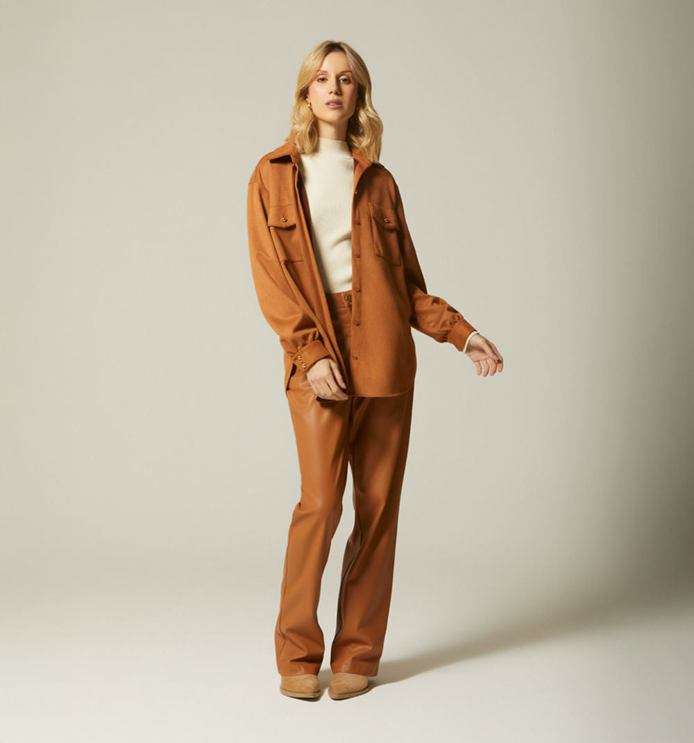 Pantalon Tiro Alto - Tierra
