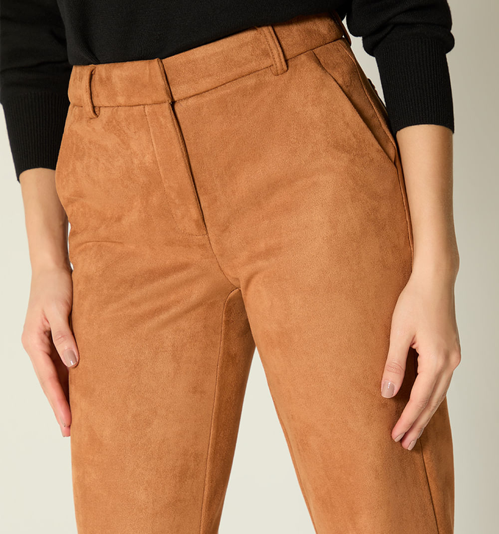 Pantalon Tiro Alto Con Botones