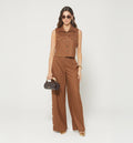 Pantalon Palazzo Con Broches
