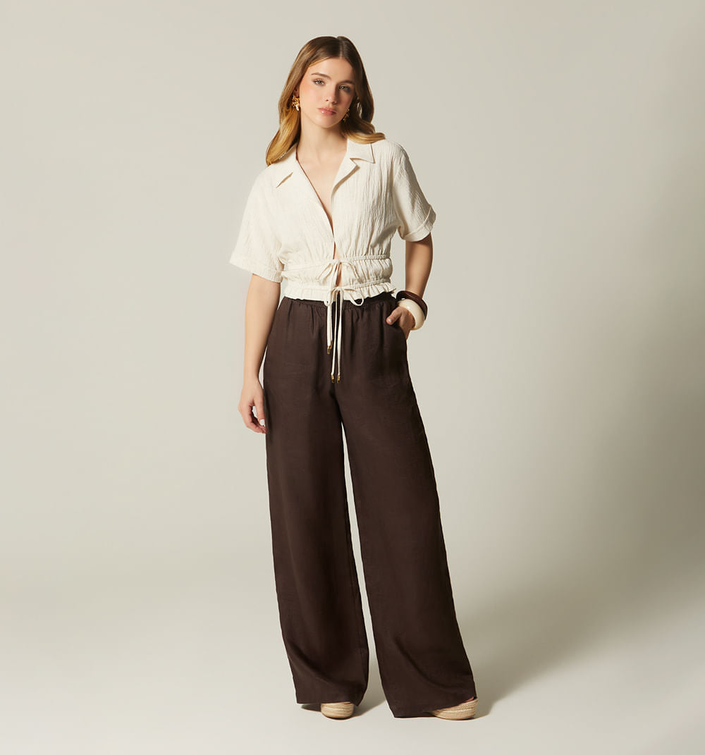Pantalon Tiro Alto Bota Ancha S0034