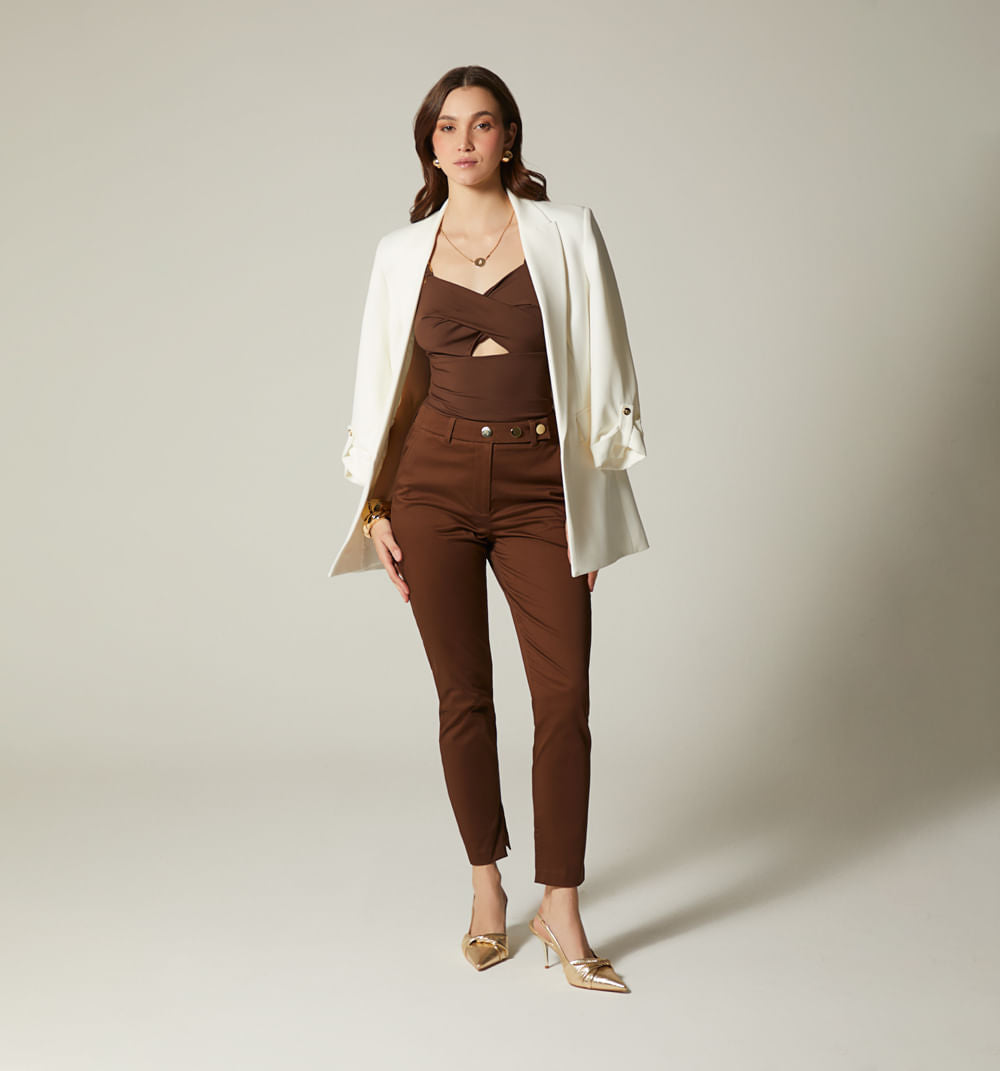 Pantalon Pretina Con Broches