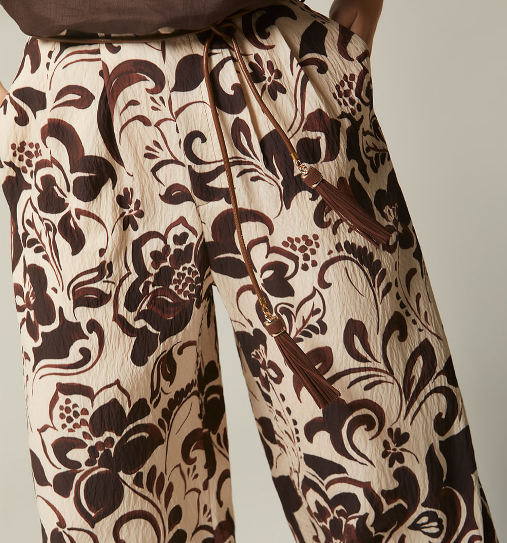 Pantalon Tiro Alto Bota Ancha - Cafe