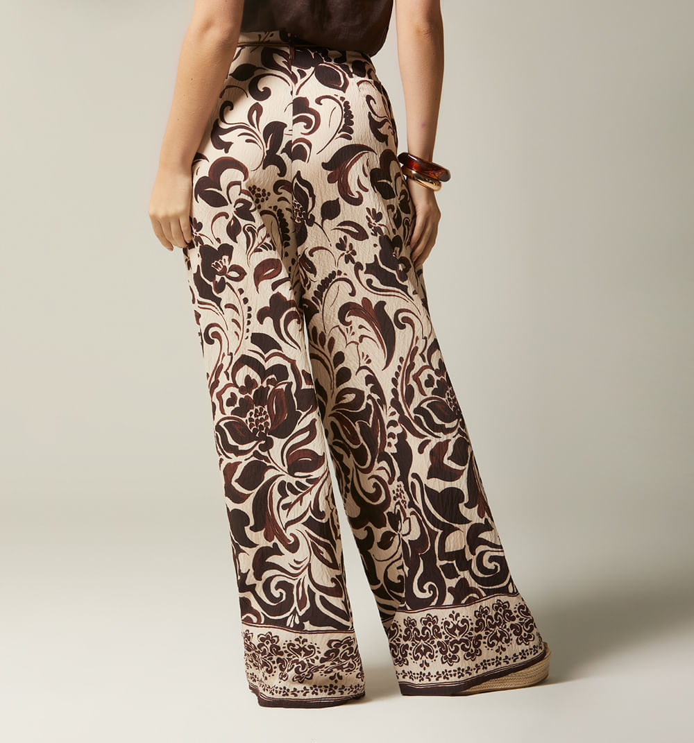 Pantalon Tiro Alto Bota Ancha - Cafe