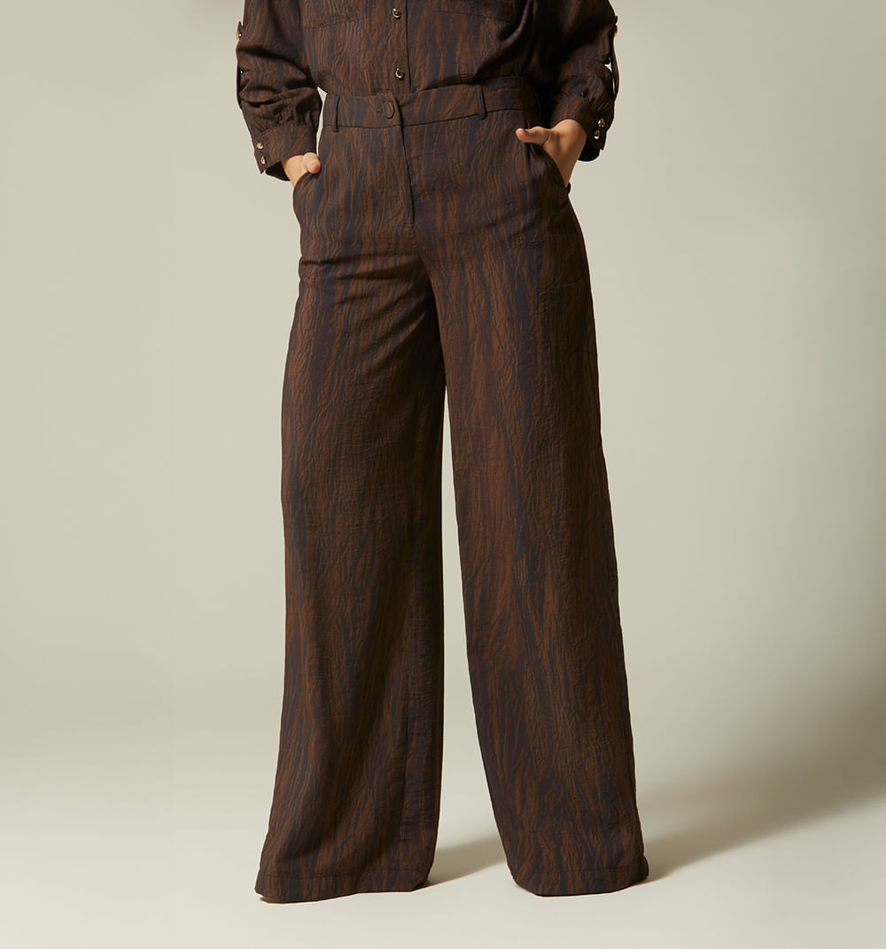 Pantalon Palazo Tiro Alto - Cafe