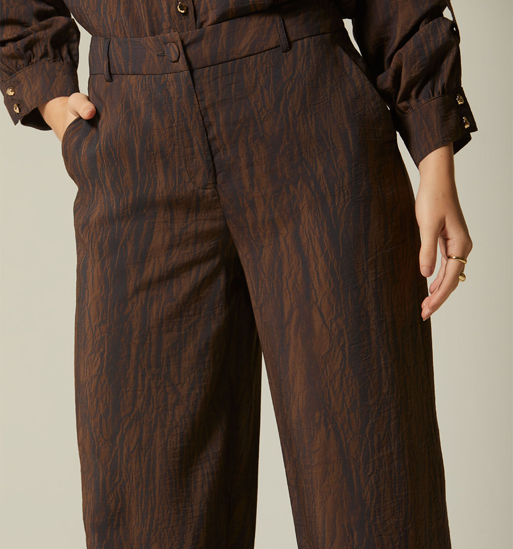 Pantalon Palazo Tiro Alto - Cafe