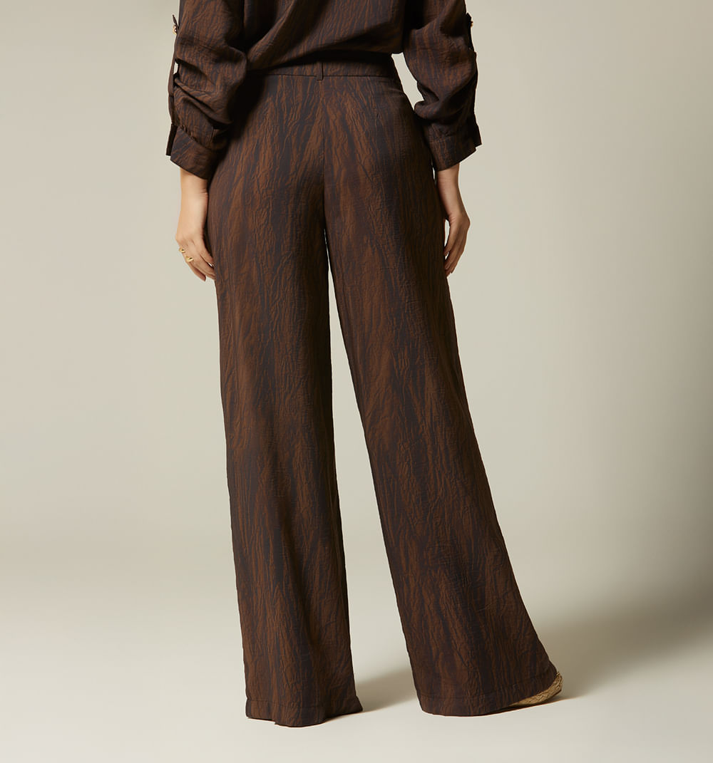 Pantalon Palazo Tiro Alto - Cafe