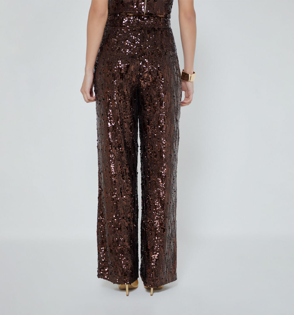 Pantalon Tiro Alto - Cafe