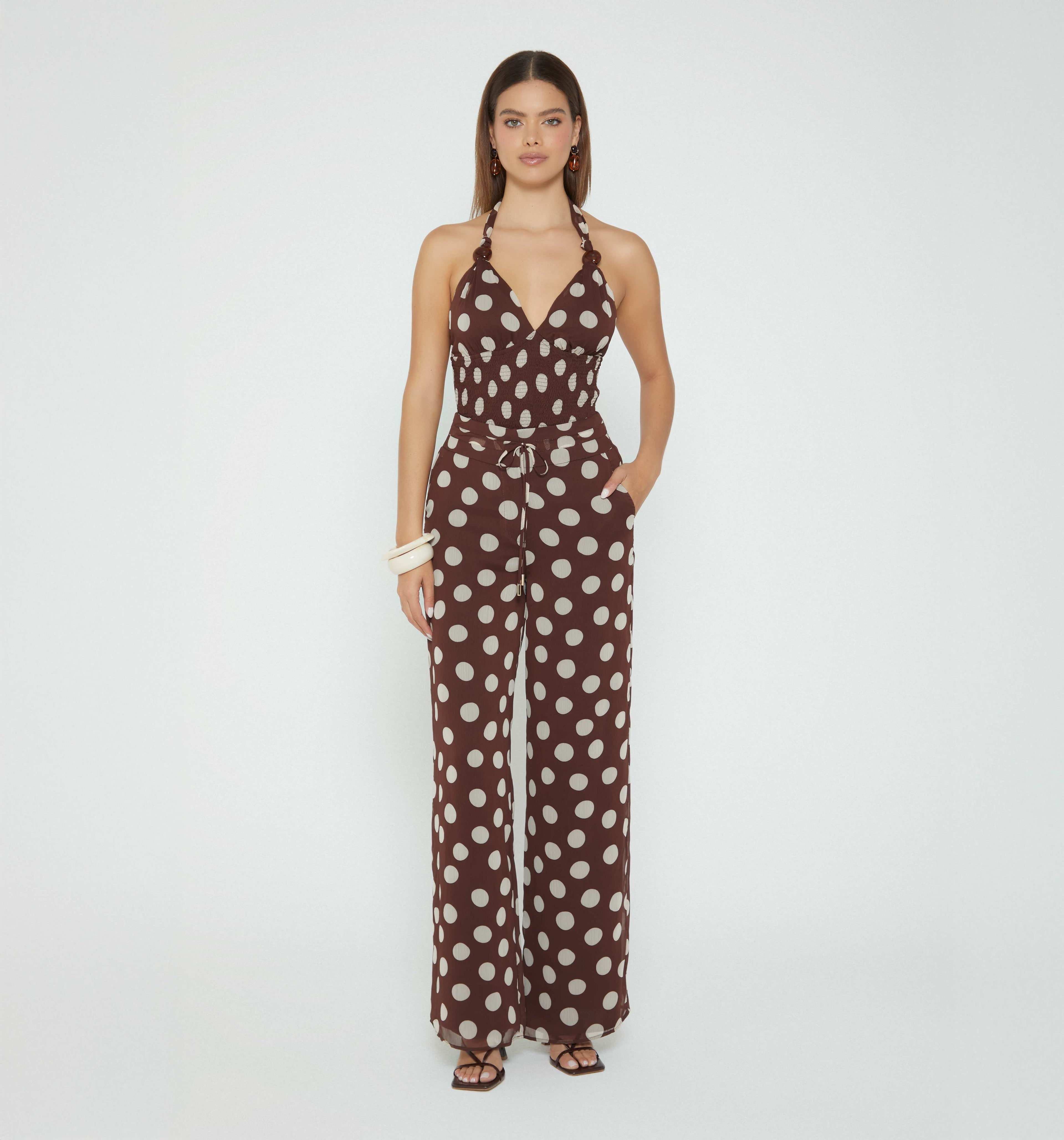 Pantalón Palazo Pretina Ruchada