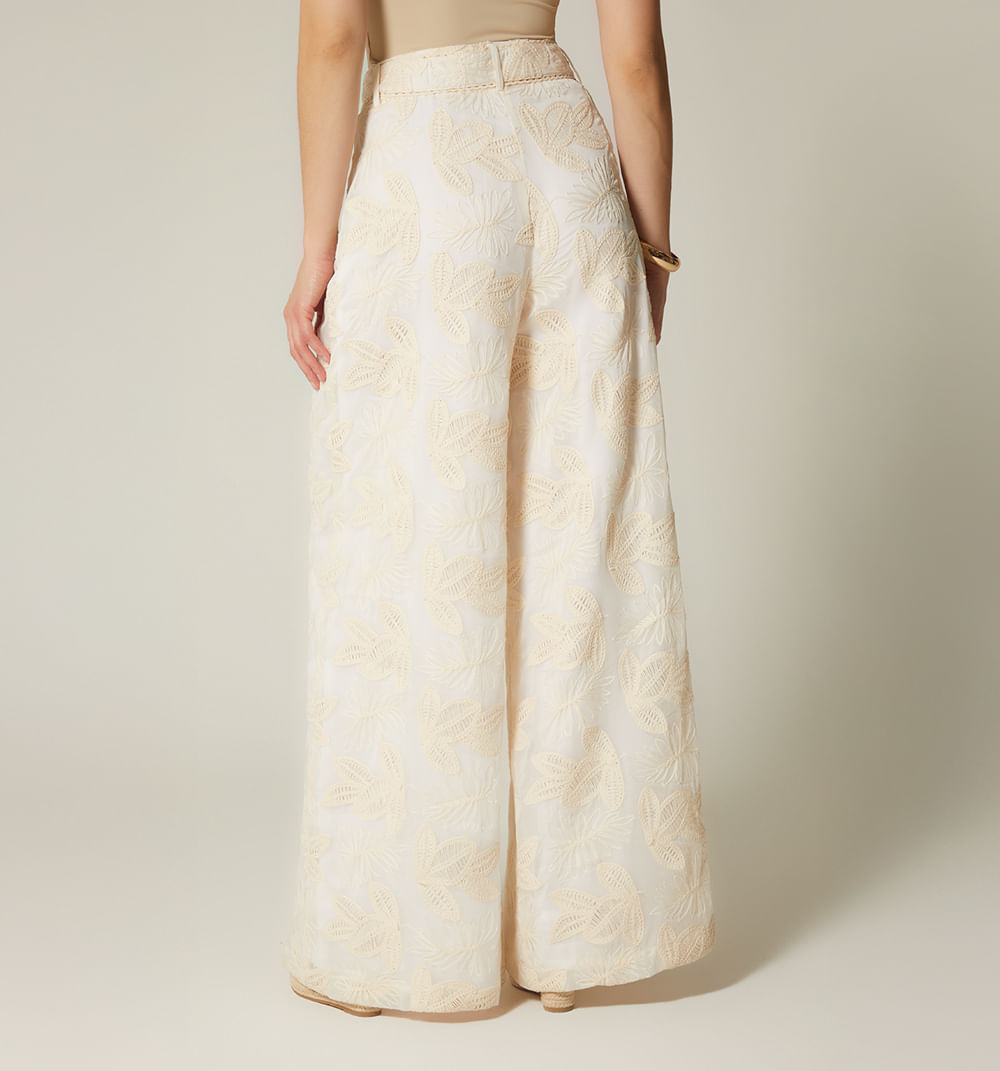 Pantalon Palazzo Tiro Alto - Natural