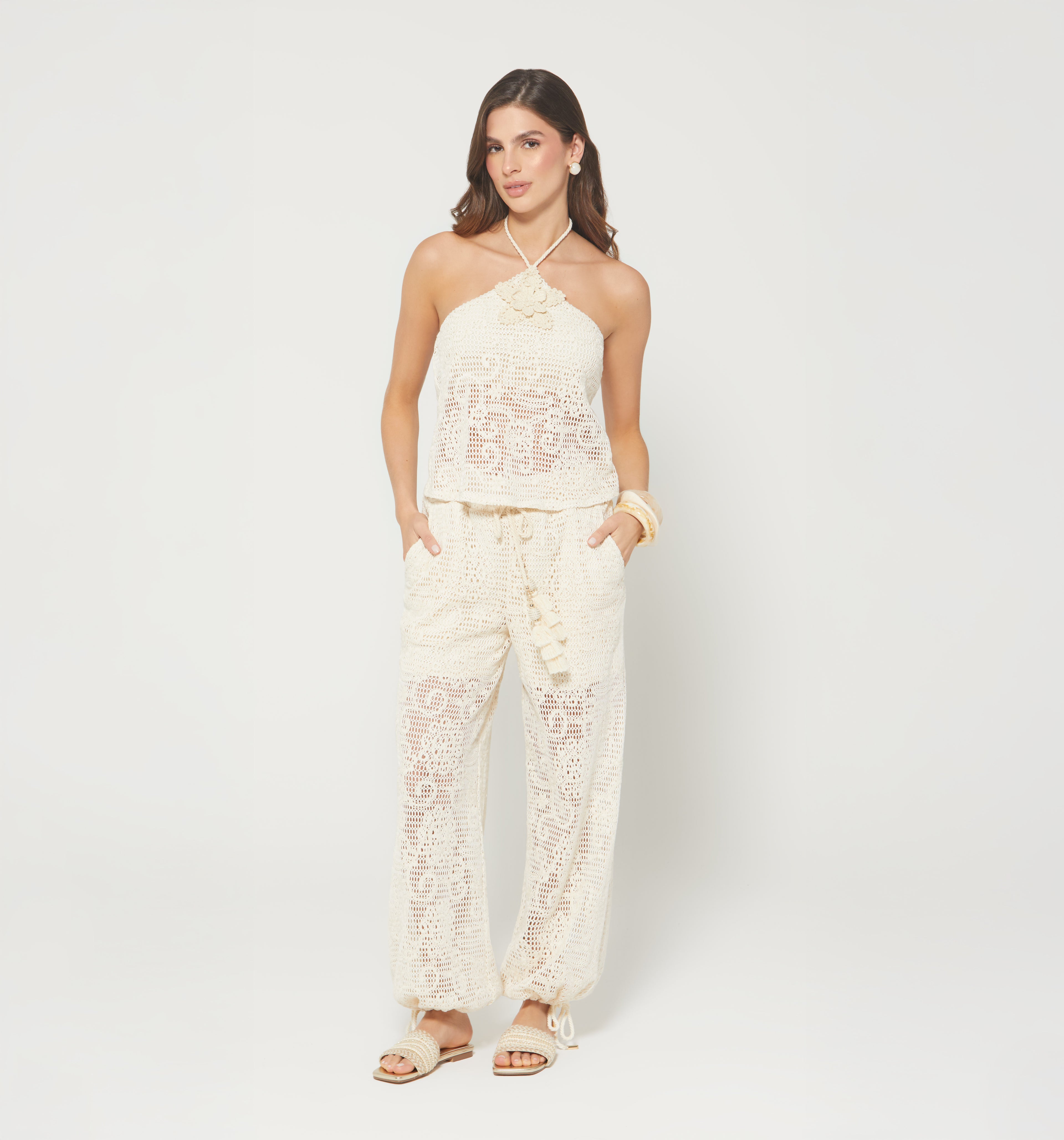 Blusa Halter - Natural