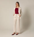 Pantalon Recto Efecto Jacquard