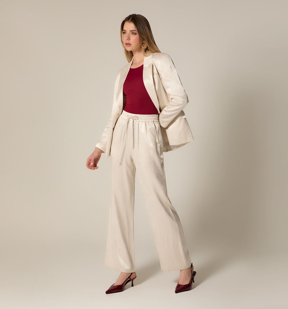 Pantalon Recto Efecto Jacquard